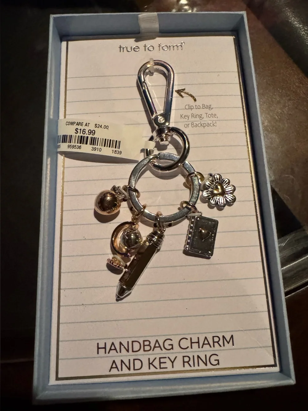 True to Form Silver Handbag Charm & Key Ring - Teacher Multi Charm